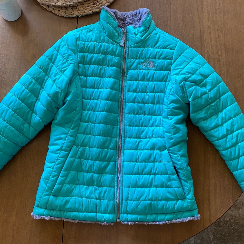 Kids The Northface Mossbud Reversible Jacket - Turquoise/Grey